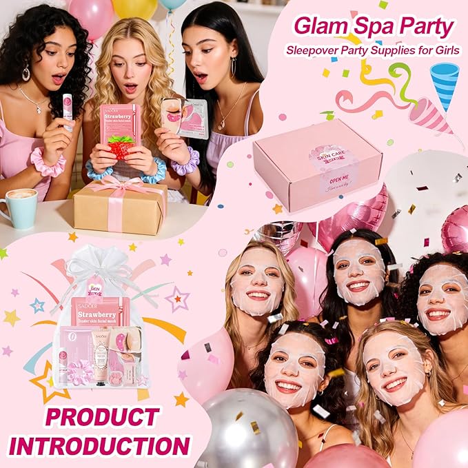110 PCS Spa Party Supplies for Girls, Includes Face Masks, Hand Cream, Lip Balm - Image 4