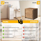 Reegangfa 3 Drawer File Cabinet with Lock, 18" D Metal Vertical Filing Cabinets, Steel File Storage Cabinets for Home Office, Hanging A4 Legal/Letter Size Narrow File Cabinet, Assembly Required