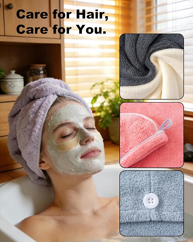 Lumimi Hair Towel Wrap 4 Pack for Women - Image 3