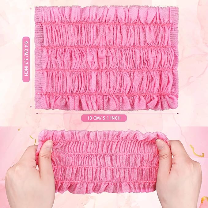Chuangdi 100 Pieces Disposable Spa Headbands Soft Non-woven Facial Hair Band - Image 2