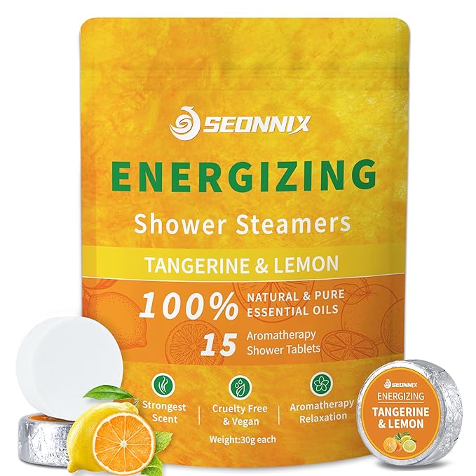 Shower Steamers Aromatherapy 15 Pack, Tangerin & Lemon Shower Bombs by CreateExtraordinaryEnjoyment