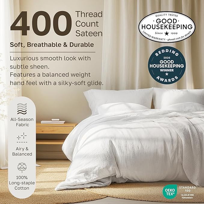 California Design Den 2-Pack 100% Cotton Sheet Sets King Size 400 Thread Count - Image 3