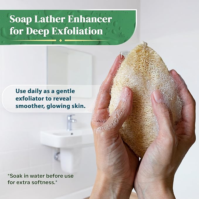 Natural Loofah Exfoliating Sponge - Image 4