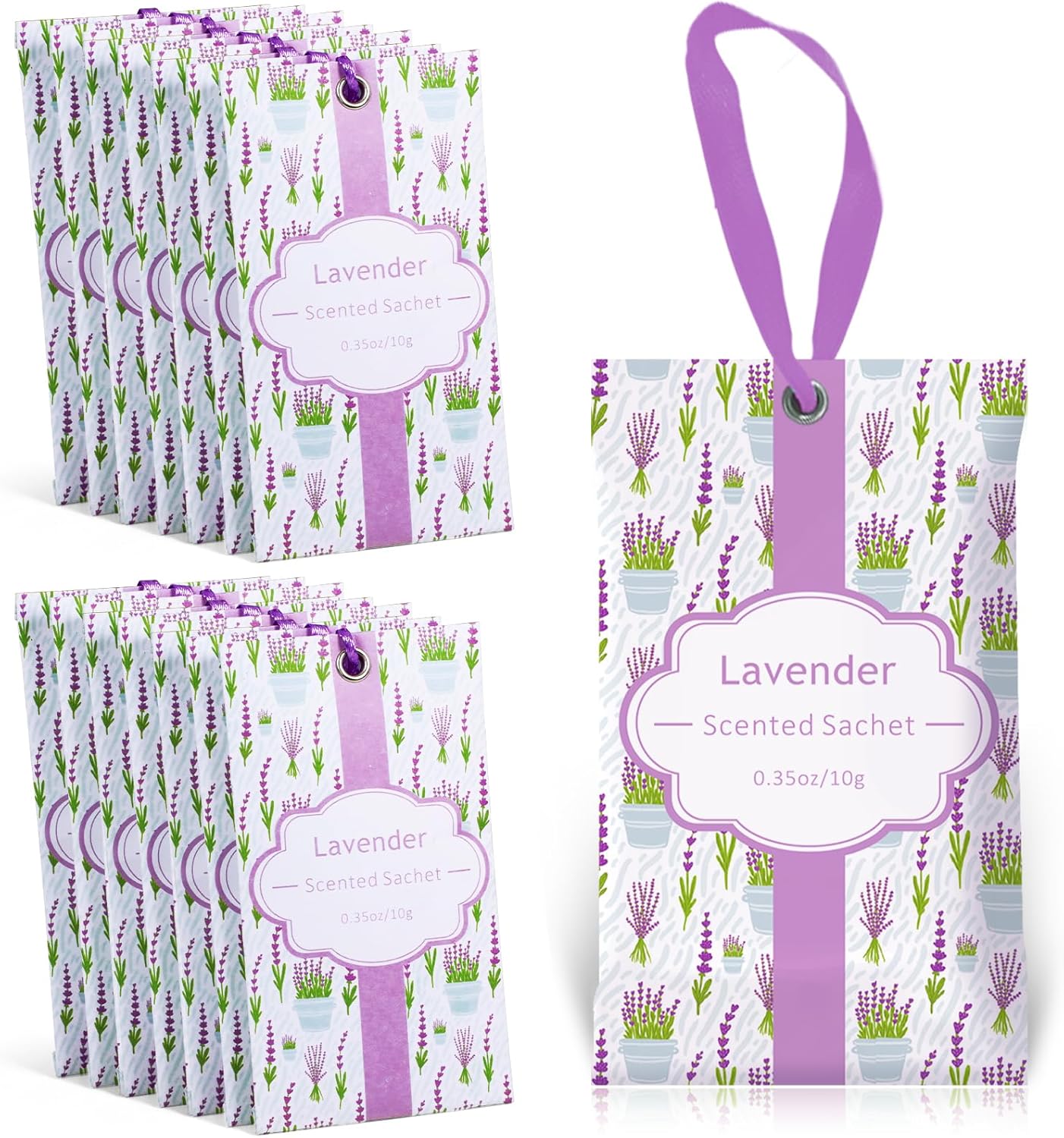 SCENTORINI Lavender Sachets for Drawers and Closets, Long-Lasting Sachets Bags, Pack of 14, Home Fragrance Sachet for Wardrobe, Closet, Drawer