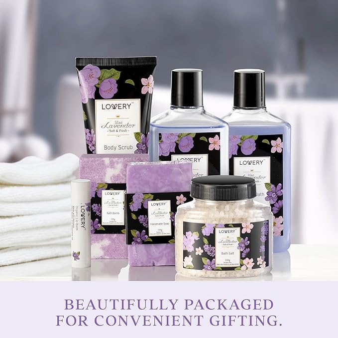Mothers Day Gifts for Mom, Lavender & Lilac Spa Gift Basket For Women & Men - Image 7