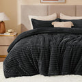 BEDELITE Fleece King Comforter Set -Super Soft & Warm Fluffy Black Bedding by BEDELITE