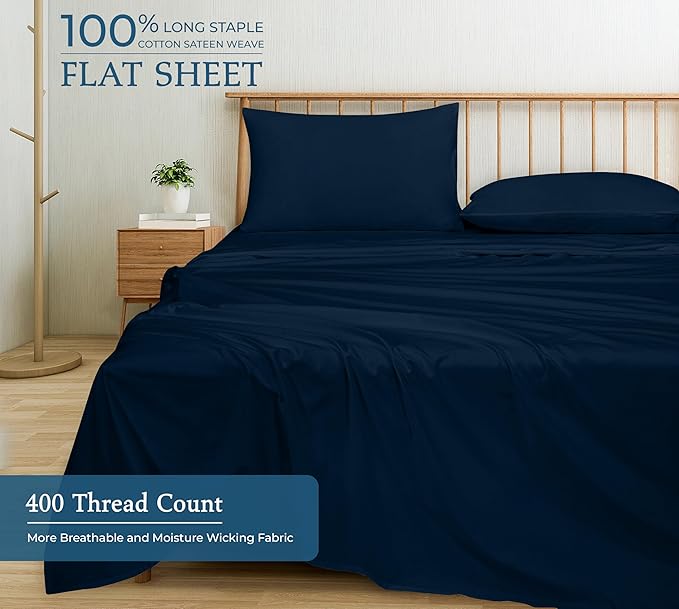 400 Thread Count 100% American Grown Cotton Flat Sheet - Image 4