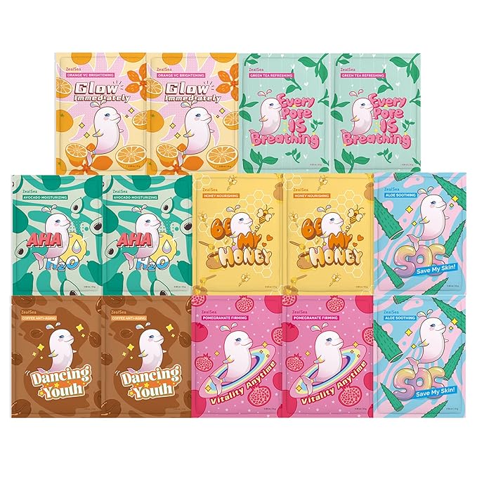 ZealSea Face Masks Skincare for Women, Variety Bulk Facial Sheet Mask Set for by ZealSea