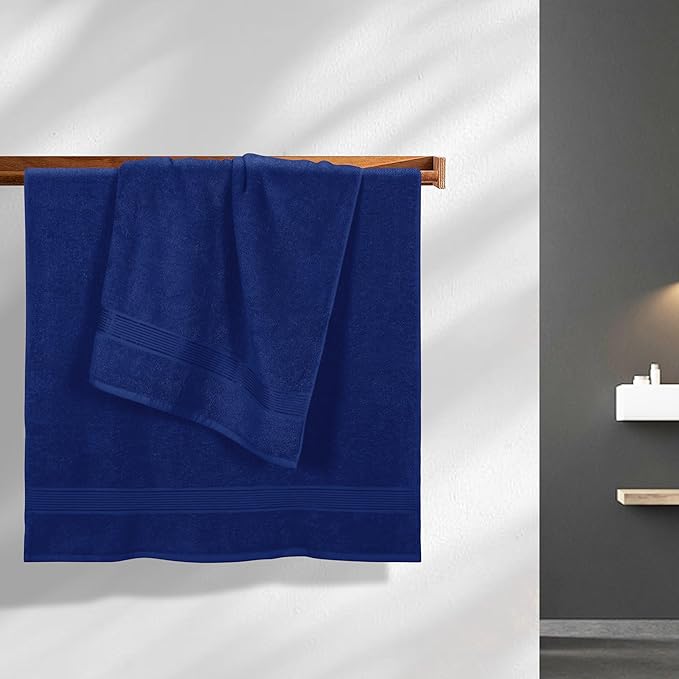Belizzi Home Cotton 2 Pack Oversized Bath Towel Set 28x55 inches, Large Bath - Image 2