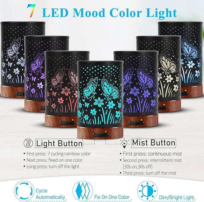 Essential Oil Diffuser - 150ML Metal Aromatherapy Diffuser - Image 2