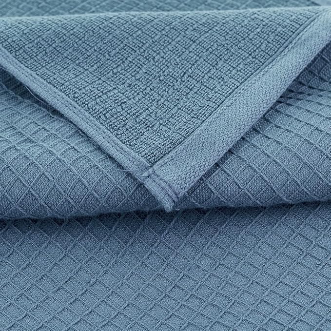 CASA COPENHAGEN Wafffle 4Pcs 100% Egyptian Cotton Large Designer Towels Gift - Image 3