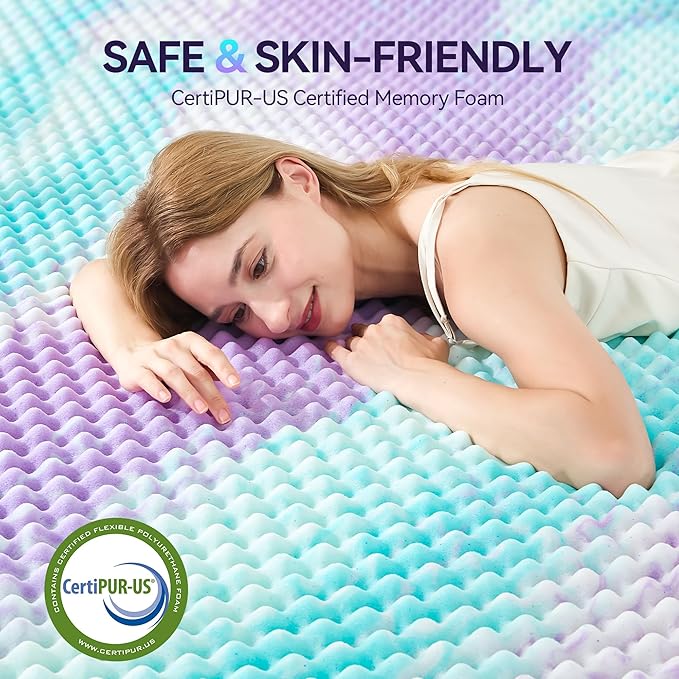 SINWEEK 2 Inch Egg Crate Memory Foam Mattress Topper Twin XL, Twin Extra Long - Image 6