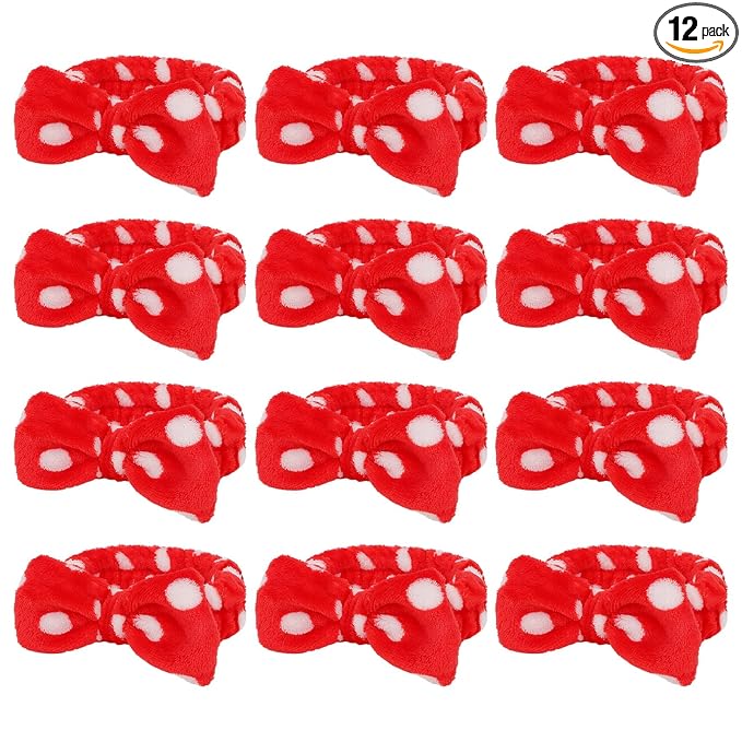 Casoty 12 Pcs Headbands for Makeup, Spa Gifts for Women, Soft Coral Fleece by Casoty