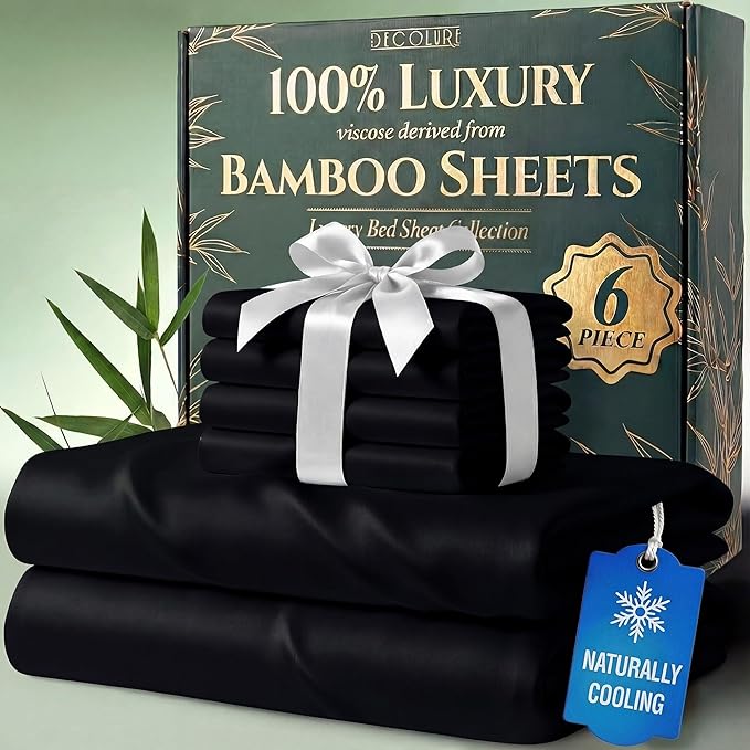 DECOLURE 100% Viscose Derived from Bamboo Sheets Queen Size by DECOLURE