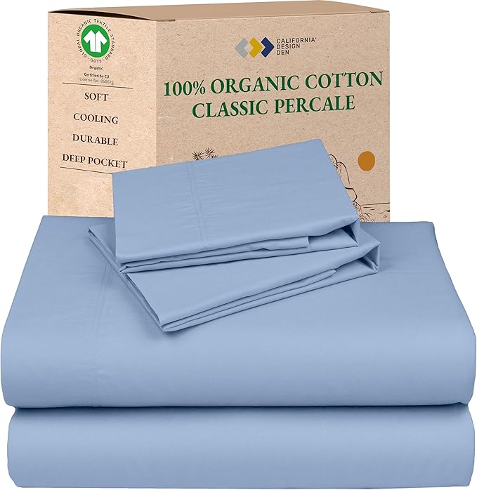 California Design Den Soft 100% Organic Cotton Queen Sheet Set by CaliforniaDesignDen