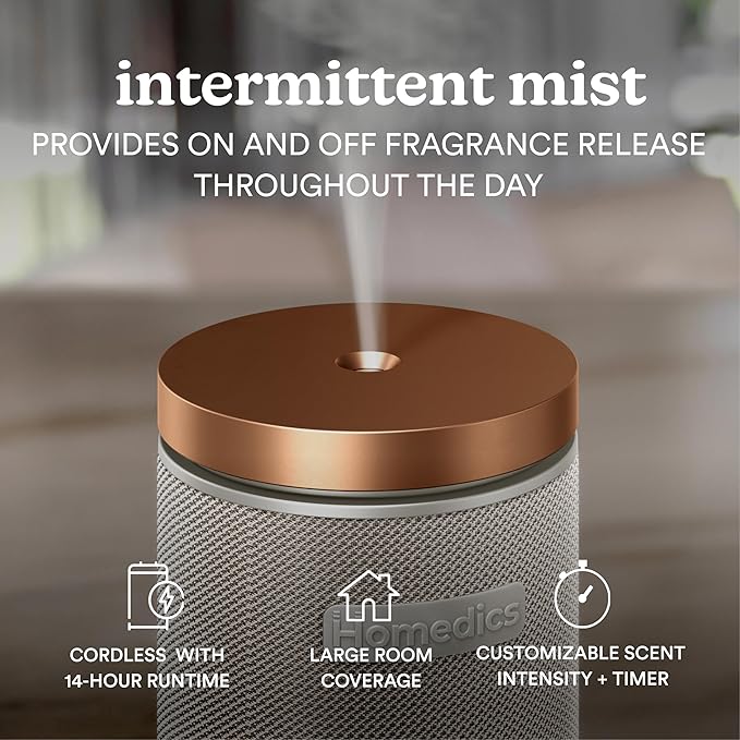 Homedics SereneScent Waterless Essential Oil Diffuser, Cordless Rechargeable - Image 2