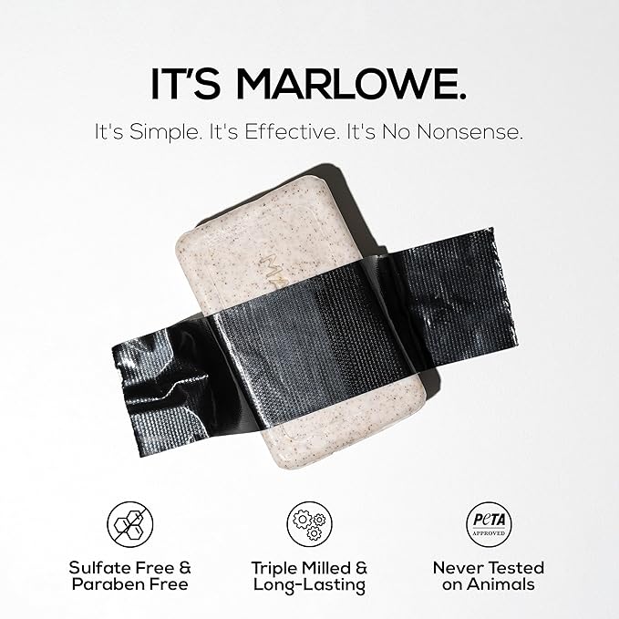 MARLOWE. No. 102 Body Scrub Soap 7 oz, Oud Wood, Exfoliating Soap Bar - Image 4