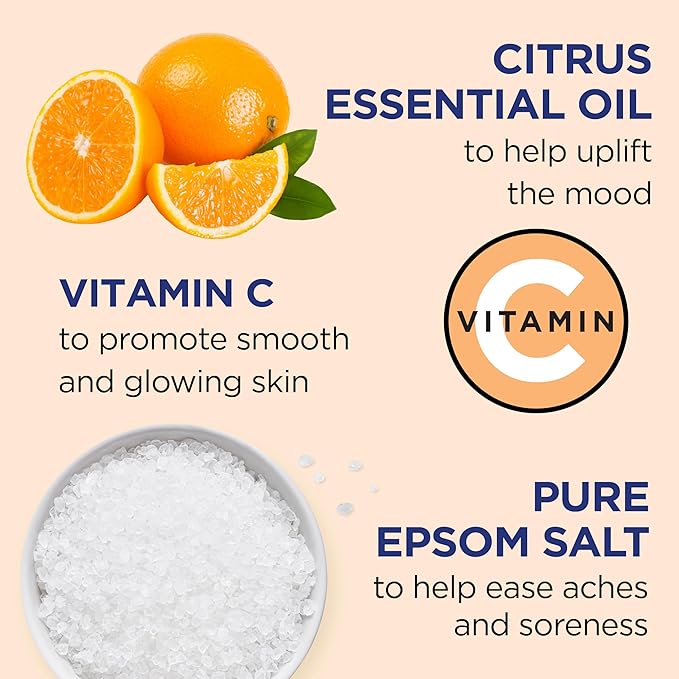 Dr Teal's Salt Soak with Pure Epsom Salt, Glow & Radiance with Vitamin C & - Image 3