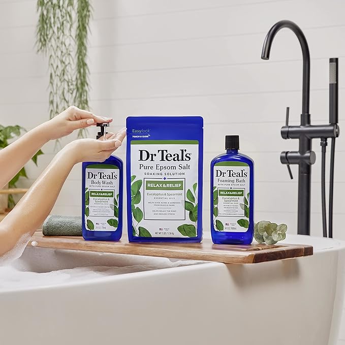 Dr Teal's Foaming Bath with Pure Epsom Salt, Relax & Relief with Eucalyptus & - Image 8