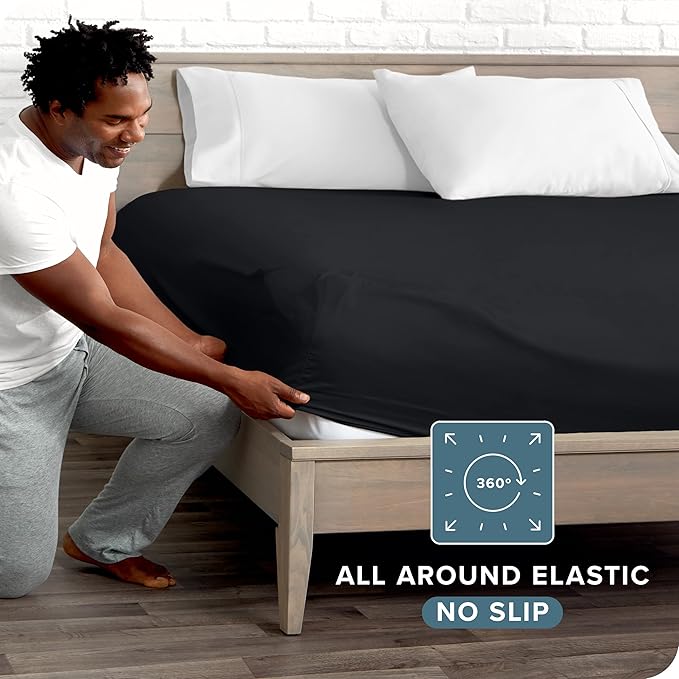 Bare Home Fitted Bottom Sheet Split Head Flex King Size - Image 4