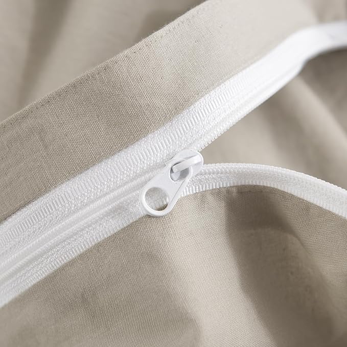 NEXHOME PRO 100% Washed Cotton Duvet Cover King Size, Ogranic Natural Linen - Image 9