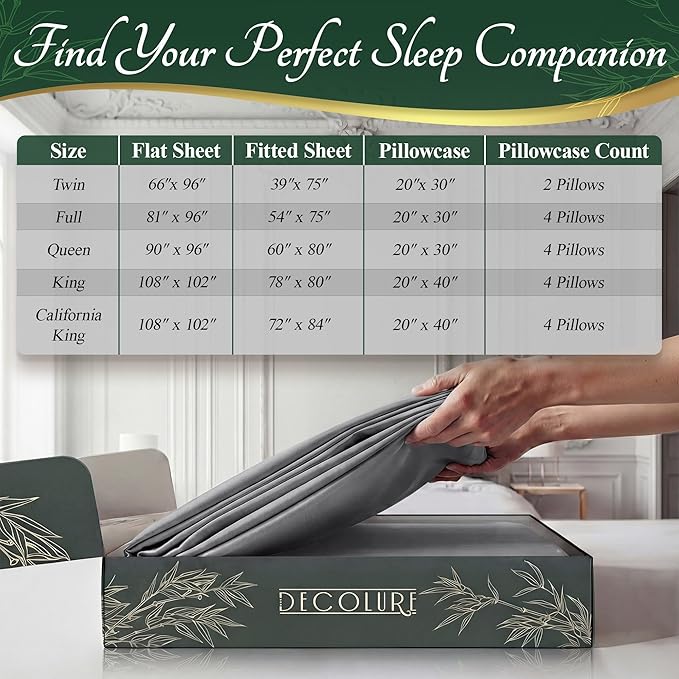 DECOLURE 100% Viscose Derived from Bamboo Sheets Queen Size - Image 8