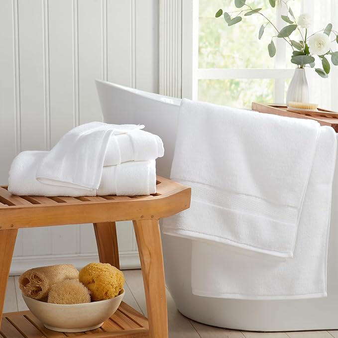 Springtree Home Luxury Bamboo Rayon Bath Towel Set of 4 | 35% Bamboo Rayon - Image 6