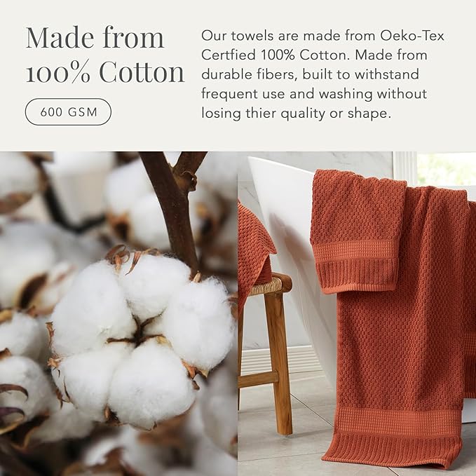 NY Loft 100% Cotton Hand Towel 6 Pack Hand Towel Set | Super Soft & Absorbent - Image 4