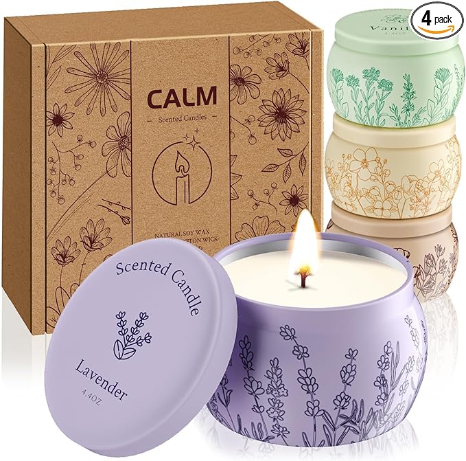 Scented Candles for Mom, 17.6oz Romantic Jar Candles for Women Girl Candle Set by WarmEmbrace