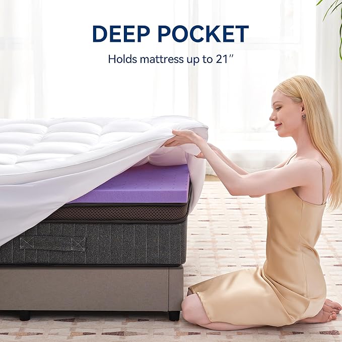 BDEUS Dual Layer 5 Inch Memory Foam Mattress Topper Twin XL Size - Image 7