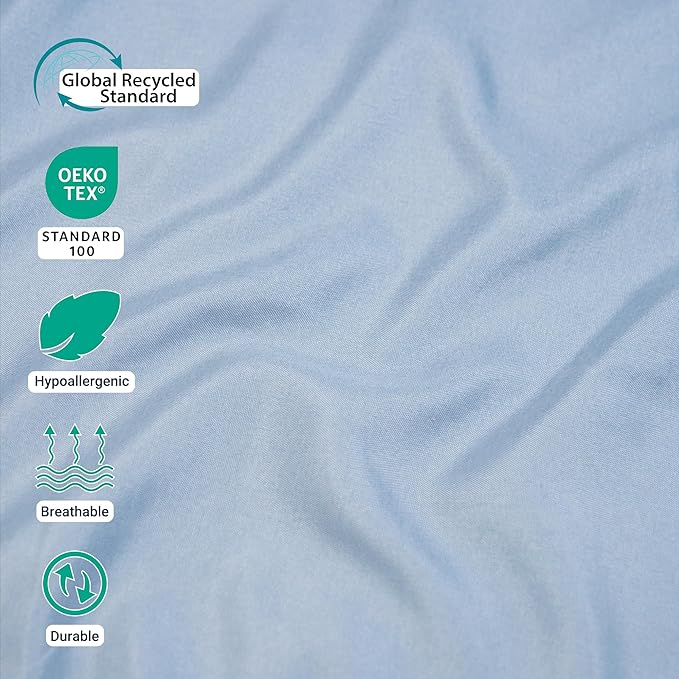 ZPECC Twin Flat Sheet Only 1 Pack, Durable Light Blue Top Bed Sheets - Image 2