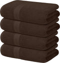 Avalon Towels Brown Bath Towels Set of 4 pcs, 100% Cotton Towel Absorbent and by AvalonTowels