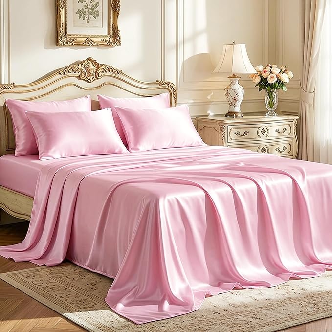 Love's cabin Satin Queen Sheets Set by Lovescabin