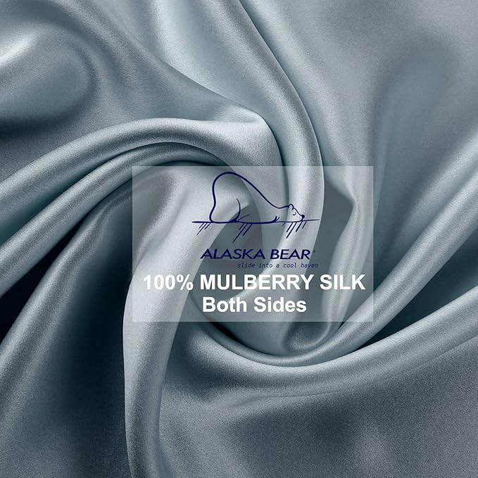 ALASKA BEAR Natural Silk Pillowcase, Hypoallergenic, 19 Momme, 600 Thread Count - Image 5