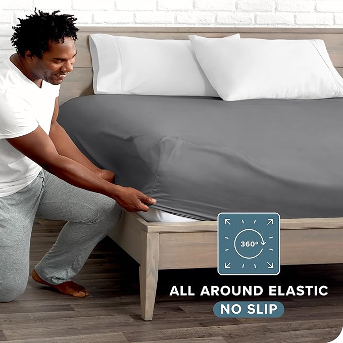 Bare Home Fitted Bottom Sheet King Size - Image 3