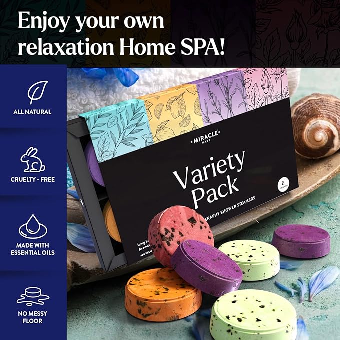 Miracle Made Aromatherapy Shower Steamers Variety Pack – Essential Oil Scented - Image 3
