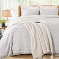 NEXHOME PRO Duvet Cover King, Light Grey 3 Pieces Boho Tufted Duvet Cover Set by NEXHOMEPRO