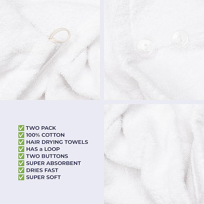 American Soft Linen 100% Cotton Hair Towels - Image 5
