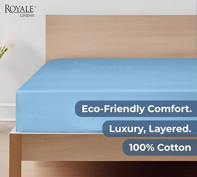 Royale Linen 100% Organic Cotton Fitted Sheet - Image 6