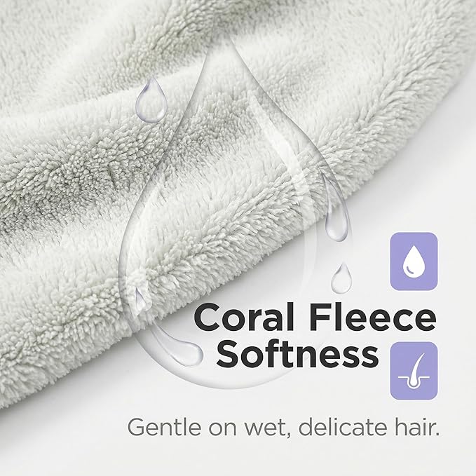 Microfiber Hair Towel Wrap for Women, Quick Drying Anti Frizz Hair Turban - Image 6