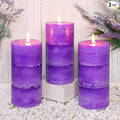 3" x 6" Handmade Pillar Candles Lavender Scented Purple Decorative Candles by FLAVCHARM