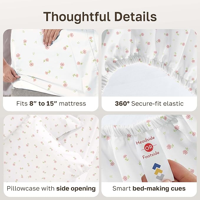 California Design Den Soft 100% Cotton Twin Size Bed Sheets Set, 400 Thread - Image 5
