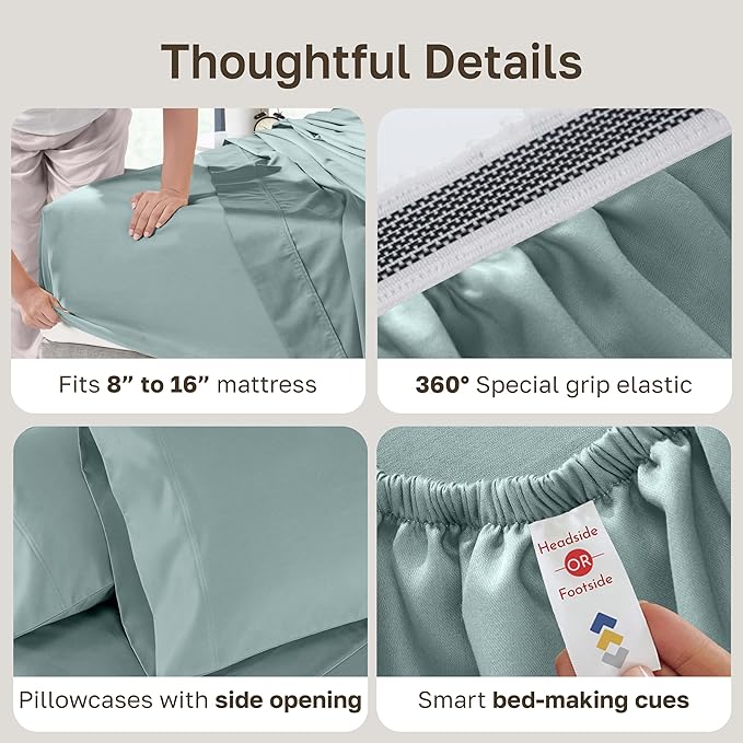 California Design Den Luxury Queen Size Sheets Set - Image 5