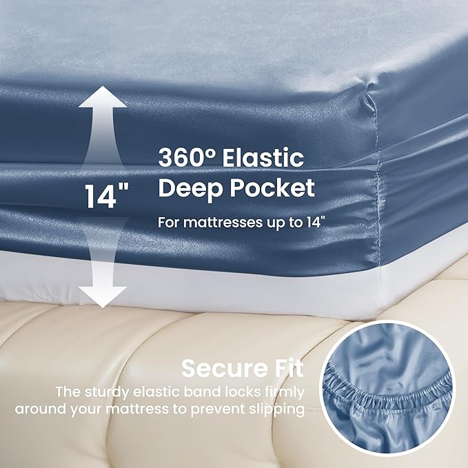 Love's cabin Full Size Satin Sheet Sets - Image 4