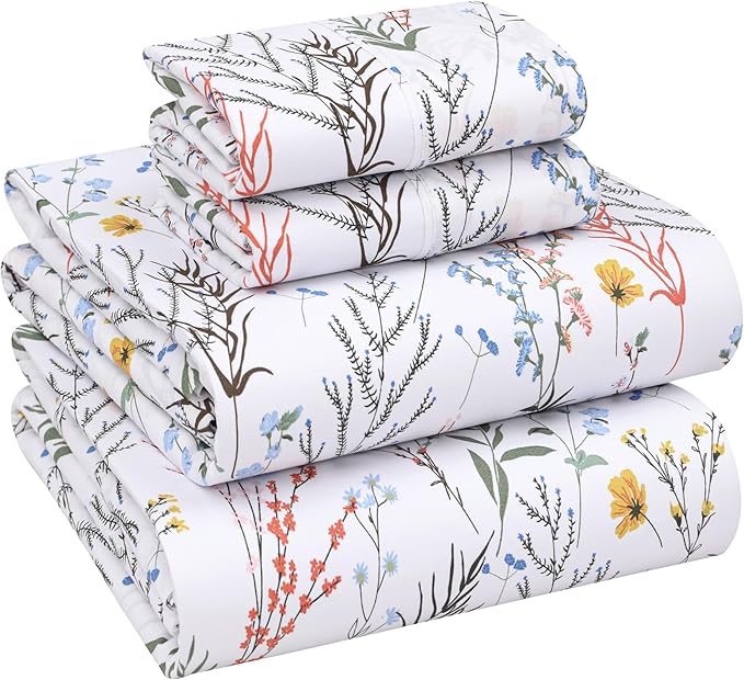 RUVANTI 100% Cotton Sheets – Queen Size Percale Bedding, Cooling & Breathable by Ruvanti