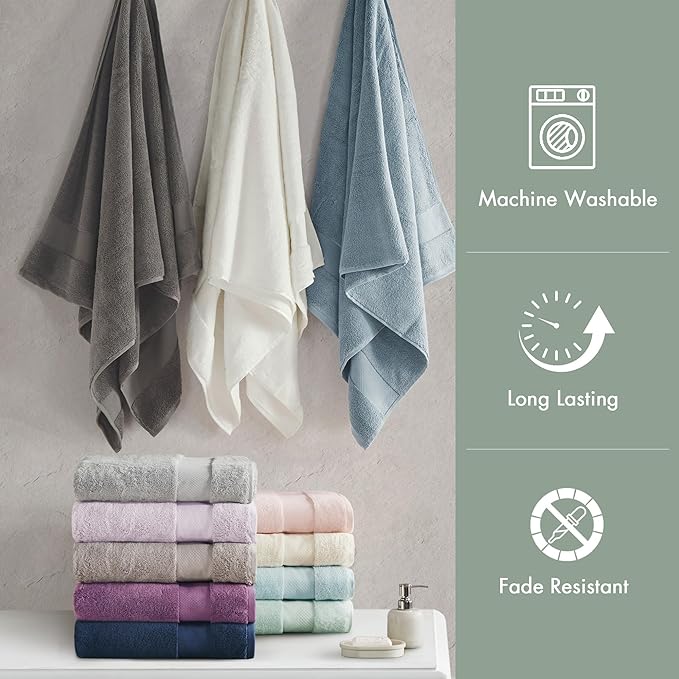 Madison Park Turkish 100% Cotton 600Gsm Luxury Premium Thick Soft Absorbent - Image 6