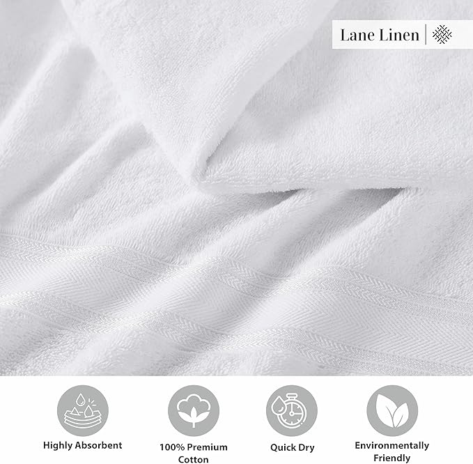LANE LINEN 100% Cotton 4 Pack Bath Sheets - Image 6