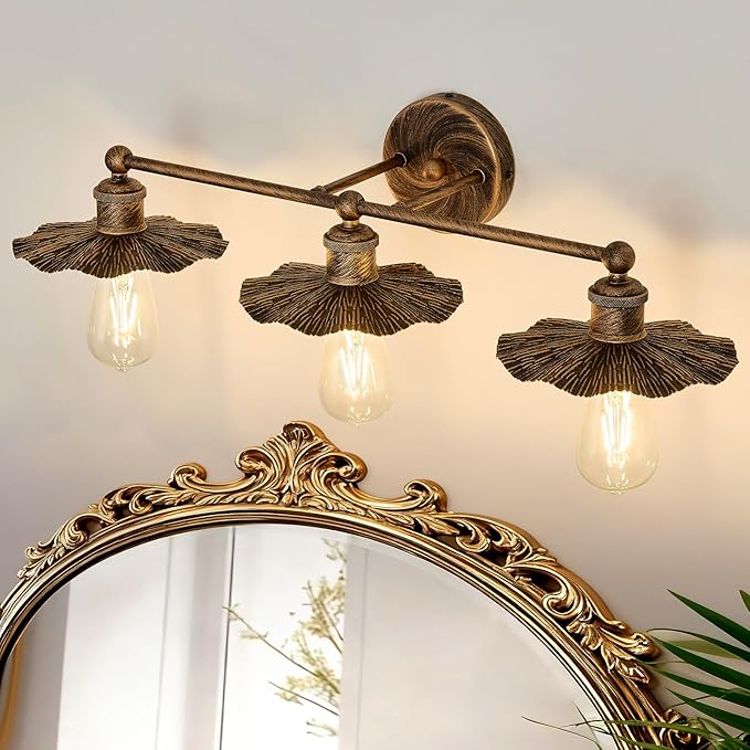 ZGLAOJT 3 Light Vintage Vanity Light Oil Rubbed Bronze Bathroom Light Fixtures - Image 5