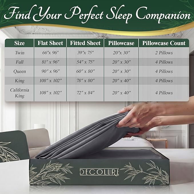 DECOLURE 100% Viscose Derived from Bamboo Sheets King Size - Image 8