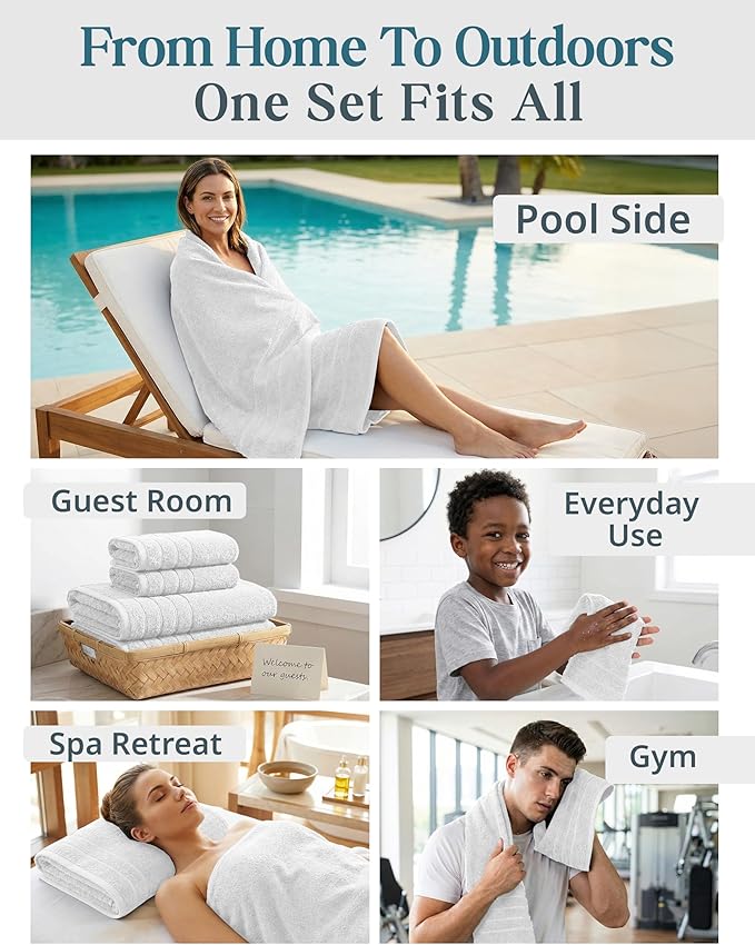CASA PLATINO 100% Cotton Bath Towel Set 18 Pc - Image 6